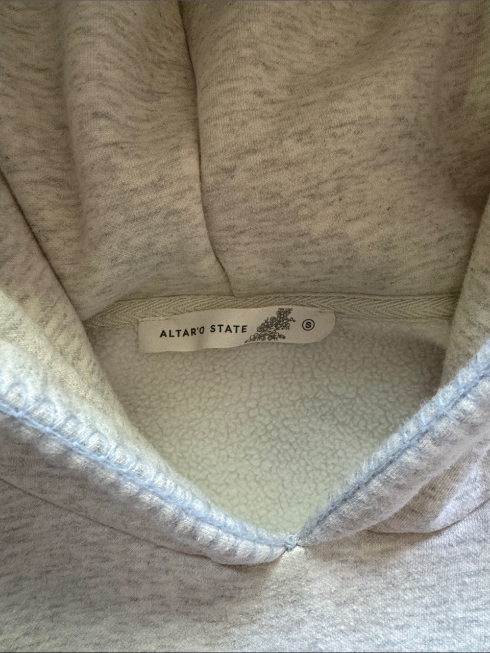 Altar'd State Light Gray Star Embroidered Hoodie - Picture 3 of 10